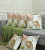 Elegant Embroidered Floral Throw Cushion Cover (18x18)