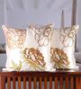 Elegant Embroidered Floral Throw Cushion Cover (18x18)