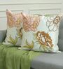 Elegant Embroidered Floral Throw Cushion Cover (18x18)