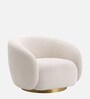 Elegant Ensemble Boucle 1 Seater Sofa In White Colour