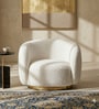 Elegant Ensemble Boucle 1 Seater Sofa In White Colour