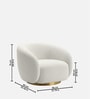 Elegant Ensemble Boucle 1 Seater Sofa In White Colour