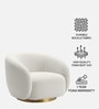 Elegant Ensemble Boucle 1 Seater Sofa In White Colour