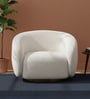 Elegant Ensemble Boucle 1 Seater Sofa In White Colour