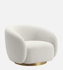 Elegant Ensemble Boucle 1 Seater Sofa In White Colour