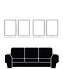 Floral Canvas Art Collection Set of 4 Printed Wall Painting Black Frame