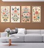 Floral Canvas Art Collection Set of 4 Printed Wall Painting Stretch Canvas Frame
