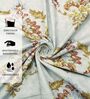 Elegant Floral Print Cotton Double Bed Flat Bedsheet with 2 Pillow Covers