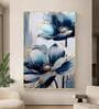 Elegant Flower Blue Synthetic Wood Wall Art