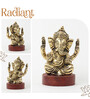 Golden Elegant Ganesha Brass Idol
