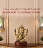 Golden Elegant Ganesha Brass Idol