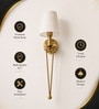 Elegant Gold Long-Arm Wall Light with Fabric Shade