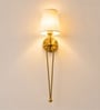 Elegant Gold Long-Arm Wall Light with Fabric Shade