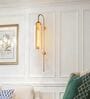 Elegant Gold Wall Light with Clear Glass Tube
