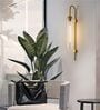 Elegant Gold Wall Light with Clear Glass Tube