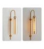 Elegant Gold Wall Light with Clear Glass Tube