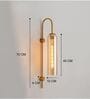 Elegant Gold Wall Light with Clear Glass Tube