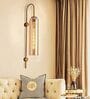 Elegant Gold Wall Light with Clear Glass Tube