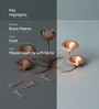 Elegant Golden Lotus Candle Holder Urli 4 Diyas
