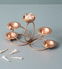 Elegant Golden Lotus Candle Holder Urli 4 Diyas
