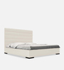 Elegant Leatherette Upholstered King Size Bed in Beige Colour
