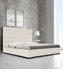 Elegant Leatherette Upholstered King Size Bed in Beige Colour