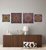 Canvas Art Collection Set of 4 Printed Wall Painting White Frame