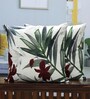 Elegant Maroon & Green Botanical Embroidered Throw Cushion Covers (18x18 Inch, Set of 2)