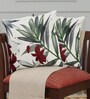 Elegant Maroon & Green Botanical Embroidered Throw Cushion Covers (18x18 Inch, Set of 2)