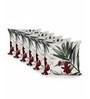 Elegant Maroon & Green Botanical Embroidered Throw Cushion Covers (18x18 Inch, Set of 6)