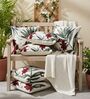 Elegant Maroon & Green Botanical Embroidered Throw Cushion Covers (18x18 Inch, Set of 6)