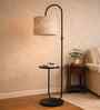 Elegant Metal Floor Lamp with Macrame Fabric Shade
