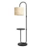 Elegant Metal Floor Lamp with Macrame Fabric Shade
