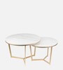 Elegant Marble Nest Of Tables In Gold Finish(Set Of 2)