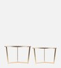 Elegant Marble Nest Of Tables In Gold Finish(Set Of 2)