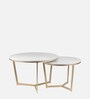 Elegant Marble Nest Of Tables In Gold Finish(Set Of 2)