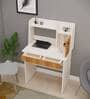 Elegant Hutch Desk In Plateau Apple & Highland Pine Finish