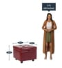 Kayla Ottoman with Storage in Wine Red Colour