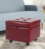 Kayla Ottoman with Storage in Wine Red Colour