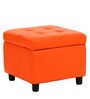 Kayla Ottoman with Storage in Orange Colour