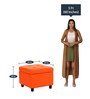 Kayla Ottoman with Storage in Orange Colour
