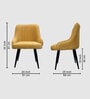 Elegant Mustard Suede Dining Chair In Yellow Colour