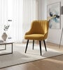 Elegant Mustard Suede Dining Chair In Yellow Colour
