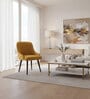 Elegant Mustard Suede Dining Chair In Yellow Colour
