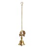 Elegant Peacock Hand-Etched Gold Brass Decorative Hanging Bell