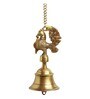 Elegant Peacock Hand-Etched Gold Brass Decorative Hanging Bell
