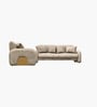 Elegant Chenille Fabric 3+2 Plush Sofa Set in Creme Colour
