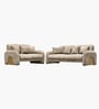 Elegant Chenille Fabric 3+2 Plush Sofa Set in Creme Colour