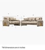 Elegant Chenille Fabric 3+2 Plush Sofa Set in Creme Colour