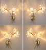 Elegant Twin Floral Wall Light with Crystal Globe